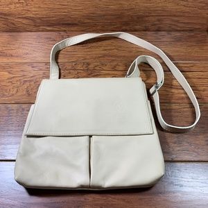 Cross Body Italian Made Beige Purse